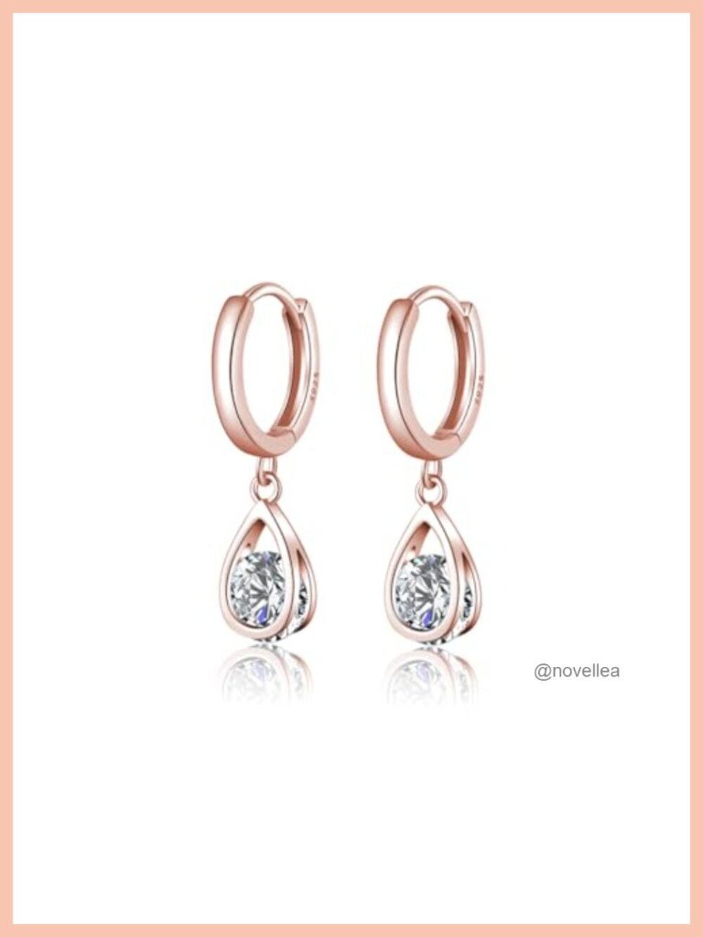 Sterling Silver CZ Hoop Earrings Drop Teardrop Huggie for Women